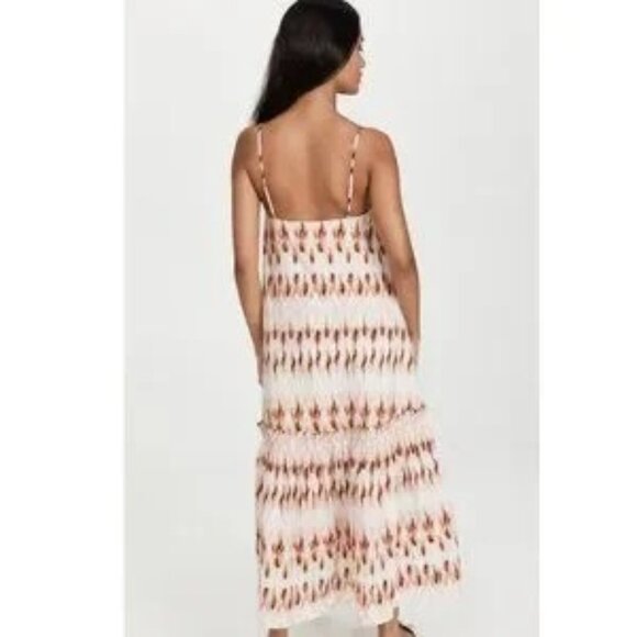 A.L.C. Tie -Dye Colette Cotton Blend Sundress Midi Dress Pink Mojave Sz 8 NWT - Picture 2 of 8